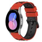 For Samsung Galaxy Watch 46mm 22mm Two-Color Porous Silicone Watch Band(Red+Black) - 1