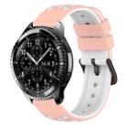 For Samsung Gear S3 Classic 22mm Two-Color Porous Silicone Watch Band(Pink+White) - 1