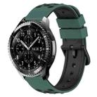 For Samsung Gear S3 Classic 22mm Two-Color Porous Silicone Watch Band(Olive Green+Black) - 1