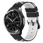 For Samsung Gear S3 Classic 22mm Two-Color Porous Silicone Watch Band(Black+White) - 1