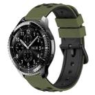 For Samsung Gear S3 Classic 22mm Two-Color Porous Silicone Watch Band(Army Green + Black) - 1