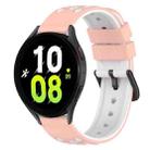 For Samsung Galaxy Watch5 44mm 20mm Two-Color Silicone Watch Band(White+Black) - 1