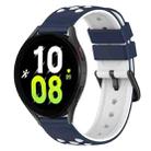 For Samsung Galaxy Watch5 40mm 20mm Two-Color Silicone Watch Band(Midnight Blue + White) - 1