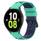 For Samsung Galaxy Watch5 Pro 45mm 20mm Two-Color Silicone Watch Band(Army Green + Black) - 1