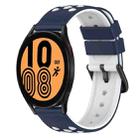 For Samsung Galaxy Watch4 44mm 20mm Two-Color Silicone Watch Band(Midnight Blue + White) - 1