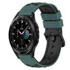 For Samsung  Galaxy Watch4 Classic 46mm 20mm Two-Color Silicone Watch Band(Olive Green + Black) - 1