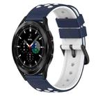 For Samsung  Galaxy Watch4 Classic 46mm 20mm Two-Color Silicone Watch Band(Midnight Blue + White) - 1