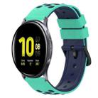 For Samsung Galaxy Watch Active2 40mm 20mm Two-Color Silicone Watch Band(Army Green + Black) - 1