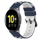 For Samsung Galaxy Watch Active2 44mm 20mm Two-Color Silicone Watch Band(Midnight Blue + White) - 1