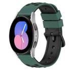 For Samsung Galaxy Watch 42mm 20mm Two-Color Silicone Watch Band(Olive Green + Black) - 1