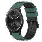 For Garmin Vivomove Sport 20mm Two-Color Silicone Watch Band(Olive Green + Black) - 1