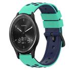 For Garmin Vivomove Sport 20mm Two-Color Silicone Watch Band(Army Green + Black) - 1