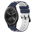 For Garmin Vivomove Sport 20mm Two-Color Silicone Watch Band(Midnight Blue + White) - 1