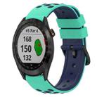 For Garmin Approach S40 20mm Two-Color Silicone Watch Band(Army Green + Black) - 1