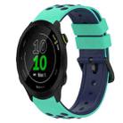 For Garmin Forerunner 55 20mm Two-Color Silicone Watch Band(Army Green + Black) - 1