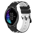For Garmin Venu 20mm Two-Color Silicone Watch Band(Pink+White) - 1