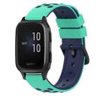 For Garmin Venu SQ 20mm Two-Color Silicone Watch Band(Army Green + Black) - 1