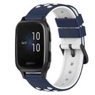 For Garmin Venu SQ 20mm Two-Color Silicone Watch Band(Midnight Blue + White) - 1