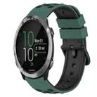 For Garmin Forerunner 645 Music 20mm Two-Color Silicone Watch Band(Olive Green + Black) - 1