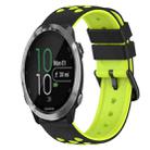 For Garmin Forerunner 645 Music 20mm Two-Color Silicone Watch Band(Black+Grey) - 1