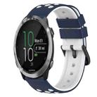 For Garmin Forerunner 645 Music 20mm Two-Color Silicone Watch Band(Midnight Blue + White) - 1