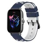 For Amazfit GTS 3 20mm Two-Color Silicone Watch Band(Midnight Blue + White) - 1