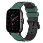 For Amazfit GTS 2E 20mm Two-Color Silicone Watch Band(Olive Green + Black) - 1