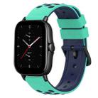 For Amazfit GTS 2E 20mm Two-Color Silicone Watch Band(Army Green + Black) - 1