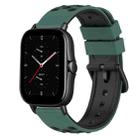 For Amazfit GTS 2 20mm Two-Color Silicone Watch Band(Olive Green + Black) - 1