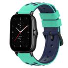 For Amazfit GTS 2 20mm Two-Color Silicone Watch Band(Army Green + Black) - 1