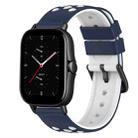 For Amazfit GTS 2 20mm Two-Color Silicone Watch Band(Midnight Blue + White) - 1