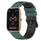 For Amazfit GTS 20mm Two-Color Silicone Watch Band(Olive Green + Black) - 1