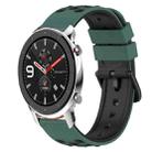 For Amazfit GTR 42mm 20mm Two-Color Silicone Watch Band(Olive Green + Black) - 1