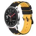 For Amazfit GTR 42mm 20mm Two-Color Silicone Watch Band(Black+Red) - 1