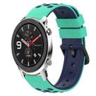 For Amazfit GTR 42mm 20mm Two-Color Silicone Watch Band(Army Green + Black) - 1
