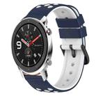 For Amazfit GTR 42mm 20mm Two-Color Silicone Watch Band(Midnight Blue + White) - 1