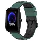 For Amazfit Pop Pro 20mm Two-Color Silicone Watch Band(Olive Green + Black) - 1