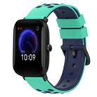 For Amazfit Pop 20mm Two-Color Silicone Watch Band(Army Green + Black) - 1