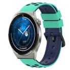 For Huawei Watch GT3 Pro 43mm 20mm Two-Color Silicone Watch Band(Army Green + Black) - 1