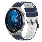 For Huawei Watch GT3 Pro 43mm 20mm Two-Color Silicone Watch Band(Midnight Blue + White) - 1