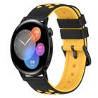 For Huawei Watch GT3 42mm 20mm Two-Color Silicone Watch Band(Black+Red) - 1
