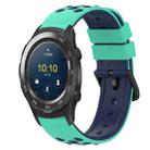 For Huawei Watch 2 20mm Two-Color Silicone Watch Band(Army Green + Black) - 1