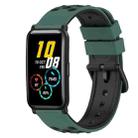 For Honor Watch ES 20mm Two-Color Silicone Watch Band(Olive Green + Black) - 1