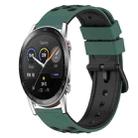 For Honor MagicWatch2 42mm 20mm Two-Color Silicone Watch Band(Olive Green + Black) - 1