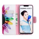 Colored Drawing Pattern Horizontal Flip Leather Case for Huawei Nova 3i&P smart plus,with Holder & Card Slots & Wallet(Sunflower) - 1