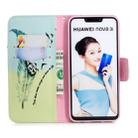 Colored Drawing Pattern Horizontal Flip Leather Case for Huawei Nova 3i&P smart plus,with Holder & Card Slots & Wallet(Feather Bird) - 1