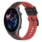 For Amazfit GTR 3 22mm Two-Color Silicone Watch Band(Black+Red) - 1