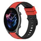 For Amazfit GTR 3 22mm Two-Color Silicone Watch Band(Red+Black) - 1