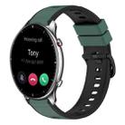 For Amazfit GTR 2 22mm Two-Color Silicone Watch Band(Olive Green + Black) - 1
