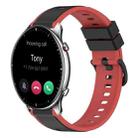 For Amazfit GTR 2 22mm Two-Color Silicone Watch Band(Black+Red) - 1